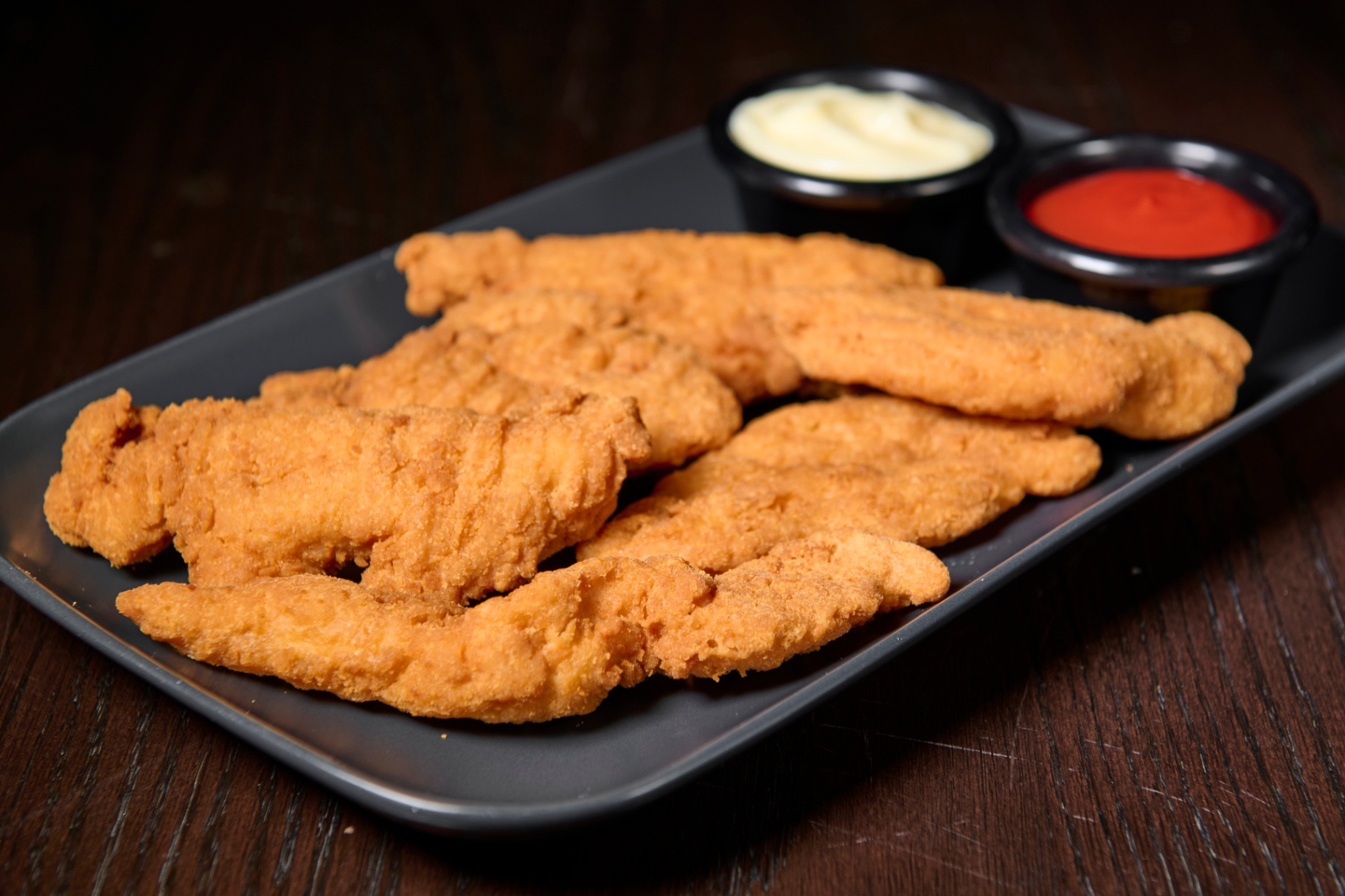 Golden chicken tenders late-night menu at Platinum Mic karaoke lounge Brooklyn